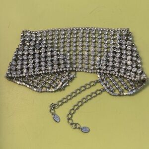Zara Silver Crystal Necklace chocker with crystals